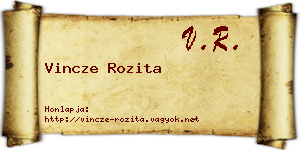Vincze Rozita névjegykártya